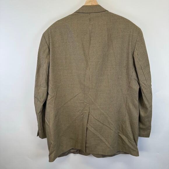 Lord & Taylor Brown Houndstooth Silk/Wool Blazer Sport Coat Mens 48 Officecore - Picture 10 of 16